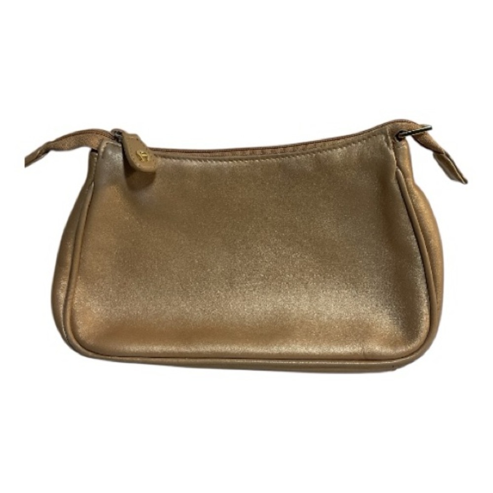 Etienne Aigner Gold Makeup Bag Vintage Clutch Cosmetic Pouch